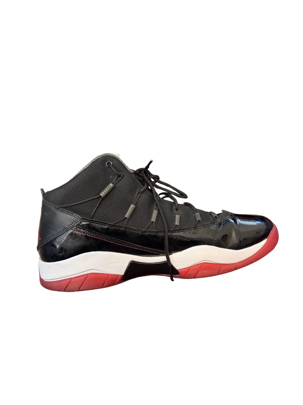 Jordan Prime Flight in the "Bred" (Black/Varsity Red-White) colorway Size 12